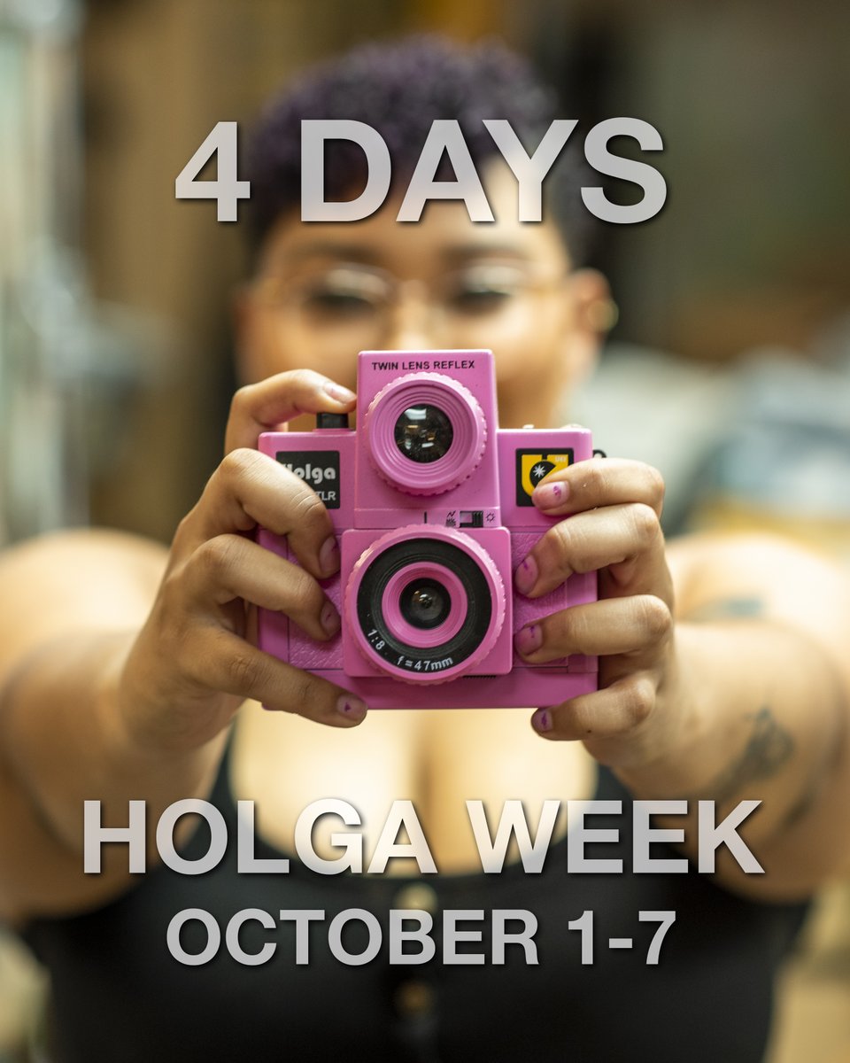 HolgaWeek's tweet image. Four days until #HolgaWeek2022! It's time to make plans for the weekend, and those plans should include your Holga camera.

Jurors include @studio_c41 @sunny16podcast @TheLensless and @TFTMB.

Shooting begins Sat, Oct 1. Good luck!

#holga #holga120 #holga135 #holgapinhole