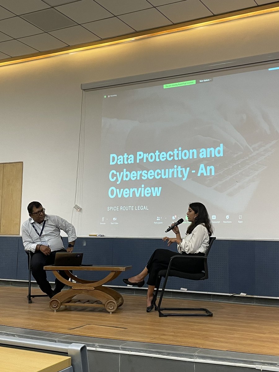 Aadya Misra deep-dives into the data protection and cybersecurity landscape in India! 
An interesting takeaway was how cultural &amp; historical perspectives shape the narrative and path for data protection laws, citing examples from Europe, US and India! 
#insig2022 #dataprivacy