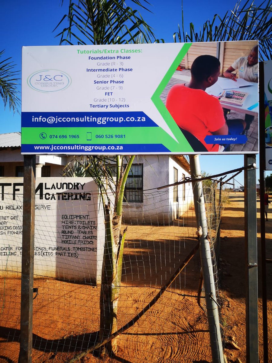 JC_ConsultingG's tweet photo. All day, everyday we offer quality and best tutorials.

For more info contact: 074 696 1965 https://t.co/ueLVtxENX8