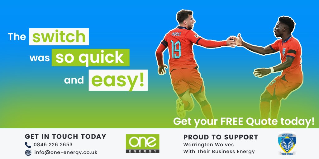 Switching to One Energy is much easier than you think 😁

We handle everything, all we need is a few of your details ✍️

You will be left saying "what a switch!" ⚽ #ThreeLions #Saka

Get your FREE Quote 👉bit.ly/3StWQU4