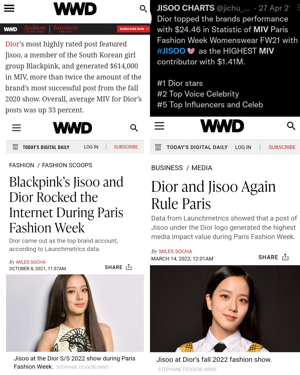 Kim Jisoo's impact for DiorSS21, DiorFall21, DiorSS22, DiorAW22 Paris Fashion Week 🖤
Are we ready for #DiorSS23 show? 

LADY JISOO WITH DIOR
#JISOOxDiorPFW @Dior