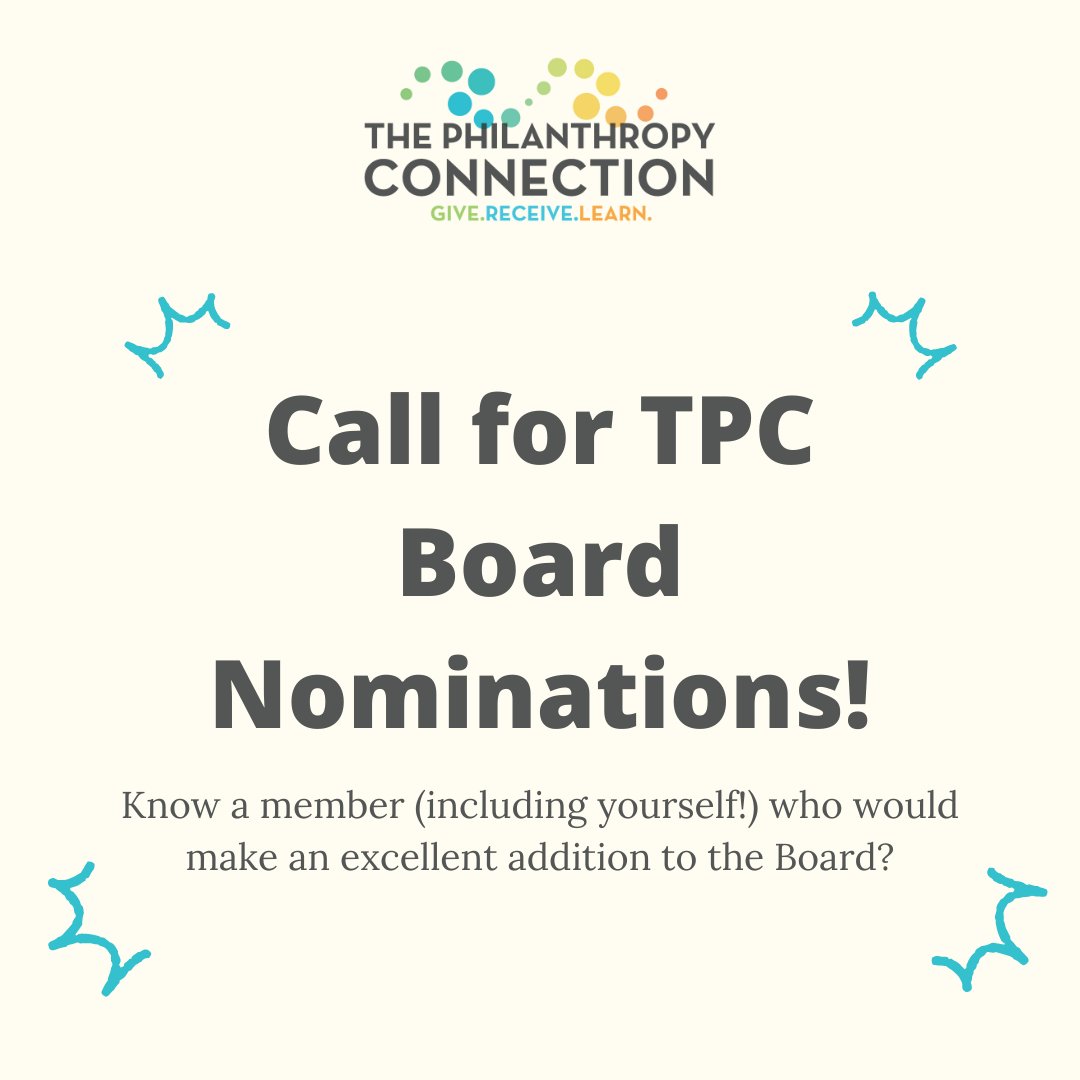 LAST CALL: Nominate a TPC member for the Board (including yourself)!

Know a member who would make an excellent addition to the Board? Nominate her! We welcome self-nominations.

Please submit nominations by the end of the week:
ow.ly/BUIa50KTKYz