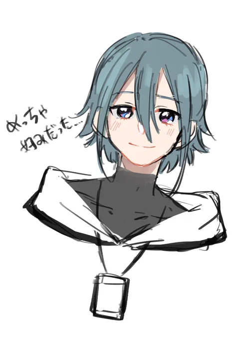 薄らの記憶に頼って描いたけど、似てないかも、、、あえて誰かとは言わないでおこう、、、めちゃめちゃ好き………ちょっと推しカプはこっちでもいいなって思っちゃた…… 