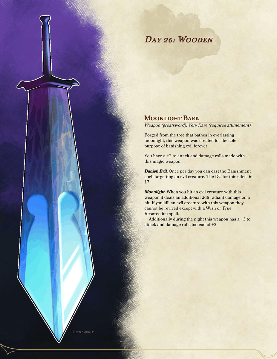 mobile_turtle's tweet photo. #swordtember #swordtember2022  #dnd
Day 26 - Wooden https://t.co/1AuNSIkn61