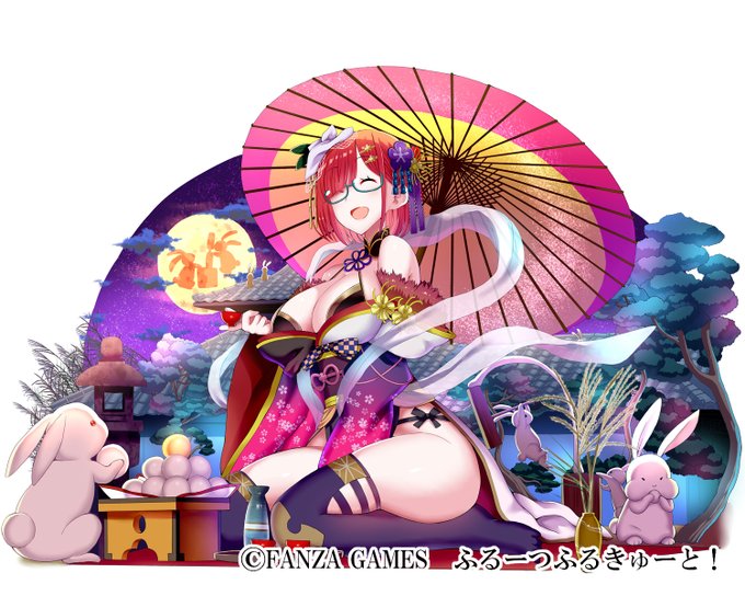 ふるーつふるきゅーと!にフトモモ(十五夜)を描かせていただきました。今イベントやってるみたいなのでよかったらプレイして手に入れてください～ (2枚目は2年前に描いた無印のフトモモです)  #ふるふる 