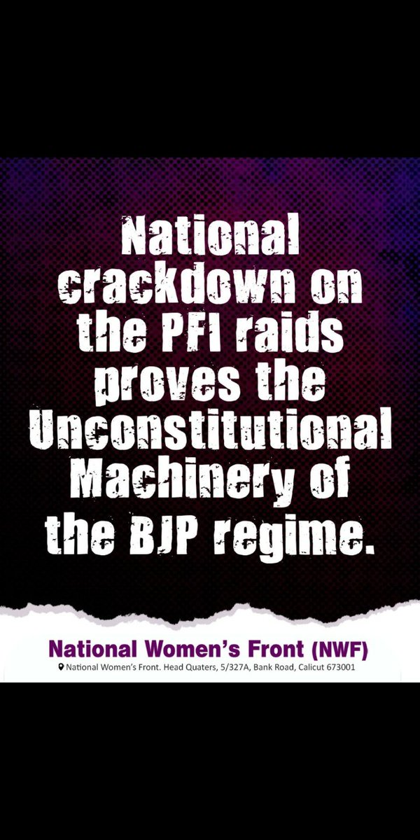 #IndiaWithPFI #PFICrackdown #PFIJhukegaNai #PFIJhukegaNahi #releasepfileaders #releasepoliticalprisoners #RSSTerror #StandwithPopularFront #StandwithPFI