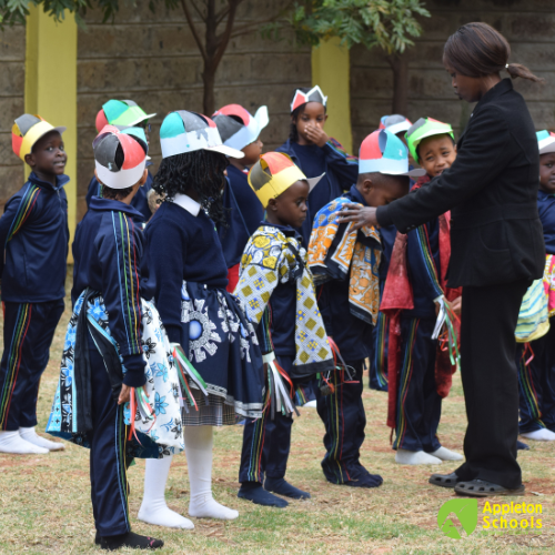 appletonschool's tweet photo. Our #lowerprimary learners had an integrated learning assessment within the theme of 'moulding a #patrioticcitizen for peaceful co-existence.' Here, they were able to learn different #Kenyan patriotic songs and make paper craft hats (with colours of the Kenyan flag). https://t.co/NT8QIoCFed