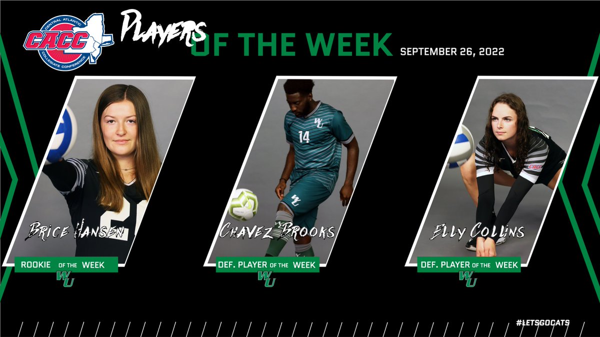 Chavez Brooks, Brice Hansen, and Elly Collins Named CACC Players of the Week athletics.wilmu.edu/sports/wvball/…