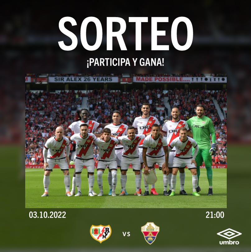 UmbroIberia's tweet photo. 🚨𝐒𝐎𝐑𝐓𝐄𝐎 𝐄𝐗𝐏𝐑𝐄𝐒𝐒🚨

Consigue 2 entradas para el partidazo @RayoVallecano vs Elche CF⚽️

Para participar:
👉🏼 Retuitea este tweet
👉🏼 Sigue a @UmbroIberia
 
Cierre del sorteo el 29 de septiembre a las 9:00 h❗️

#Umbro #VamosRayo https://t.co/x7MzVBsIFW
