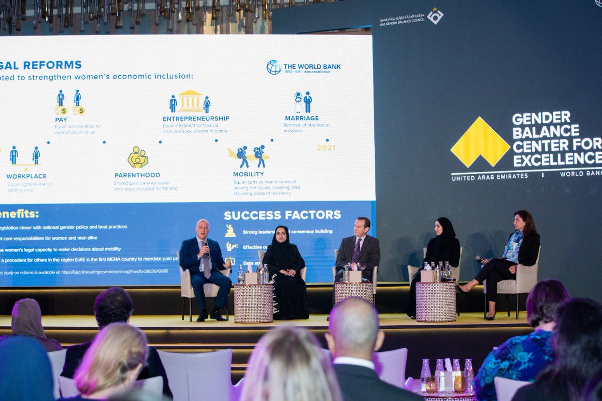 أطلقنا اليوم مركز الإمارات للتوازن بين الجنسين للتميز والتبادل المعرفي بالتعاون مع البنك الدولي، هذه الخطوة تُترجم رؤية القيادة الرشيدة في أهمية مشاركة التجارب الناجحة مع دول المنطقة وتؤكد على إلتزامنا بالتبادل المعرفي إقليمياً.
