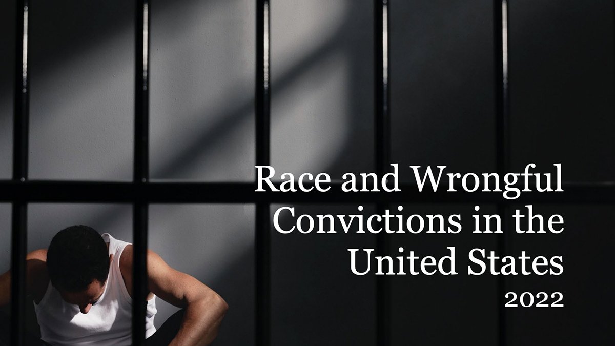 Innocent Black people are seven times more likely than white people to be falsely convicted of serious crimes, according to a report released today by the National Registry of Exonerations. Read the report here: bit.ly/RaceReportNRE