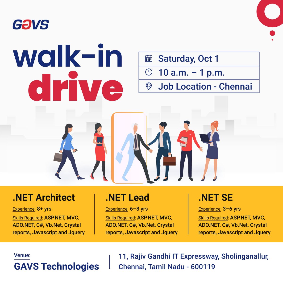 insideneurealm's tweet photo. #HiringAlert - We have positions open for several IT roles. If you think you would be the right fit, please walk-in to our Chennai premises this Saturday. Date: October 1, 10 a.m. to 1 p.m. IST

#ChennaiJobs #WalkinDrive #hiring #hiringnow #hiringimmediately #L1 #hiringalerts https://t.co/lzBfie0qbH