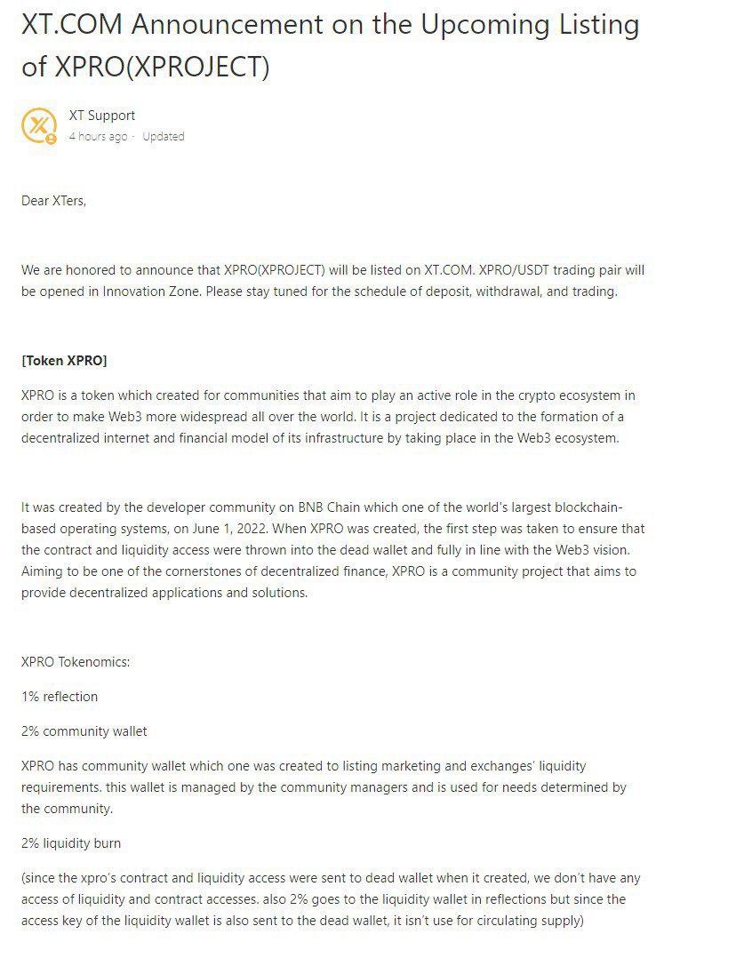 XProject Token tweet media