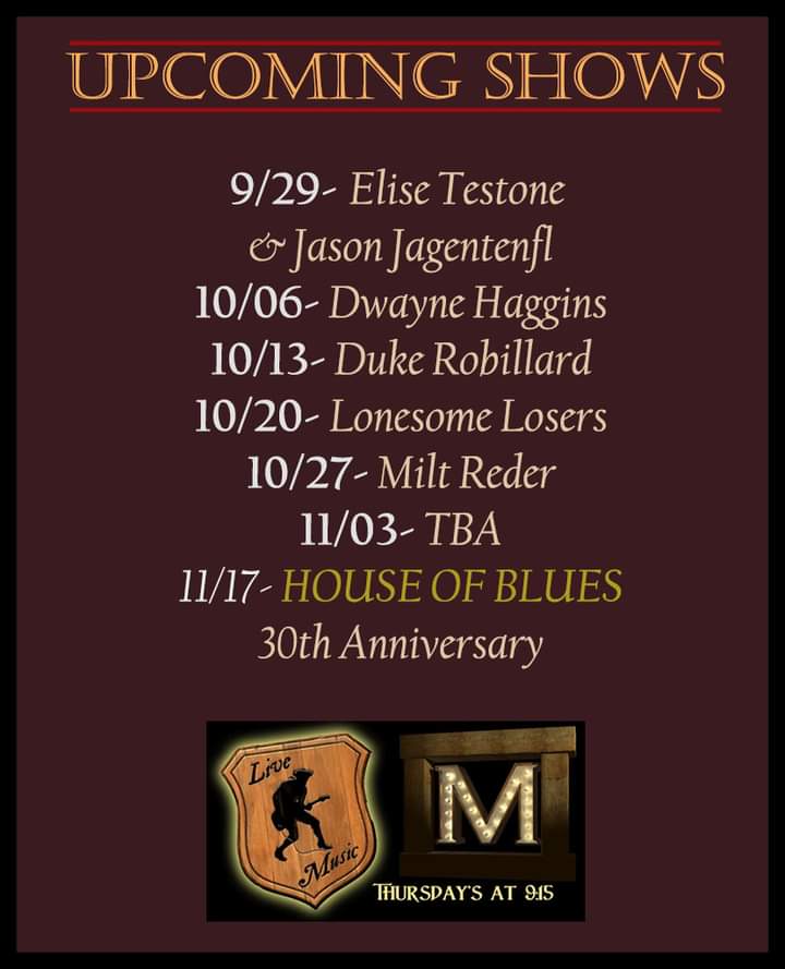 We're very excited about our Live Music lineup for The Fall! 😎🎸🍁
menotomygrill.com/livemusic