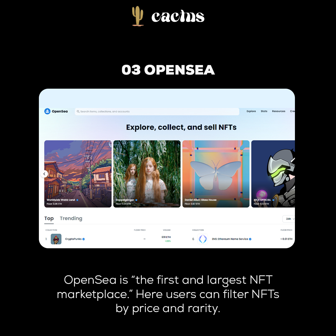 CactusNftspace's tweet photo. 1/2
Here are a few marketplaces that are worth visiting in 2022 if you are interested in purchasing some cool NFTs! 
.
#NFT #NFTGiveaways #NFTcolletion #NFTsales https://t.co/tkGWNVbver