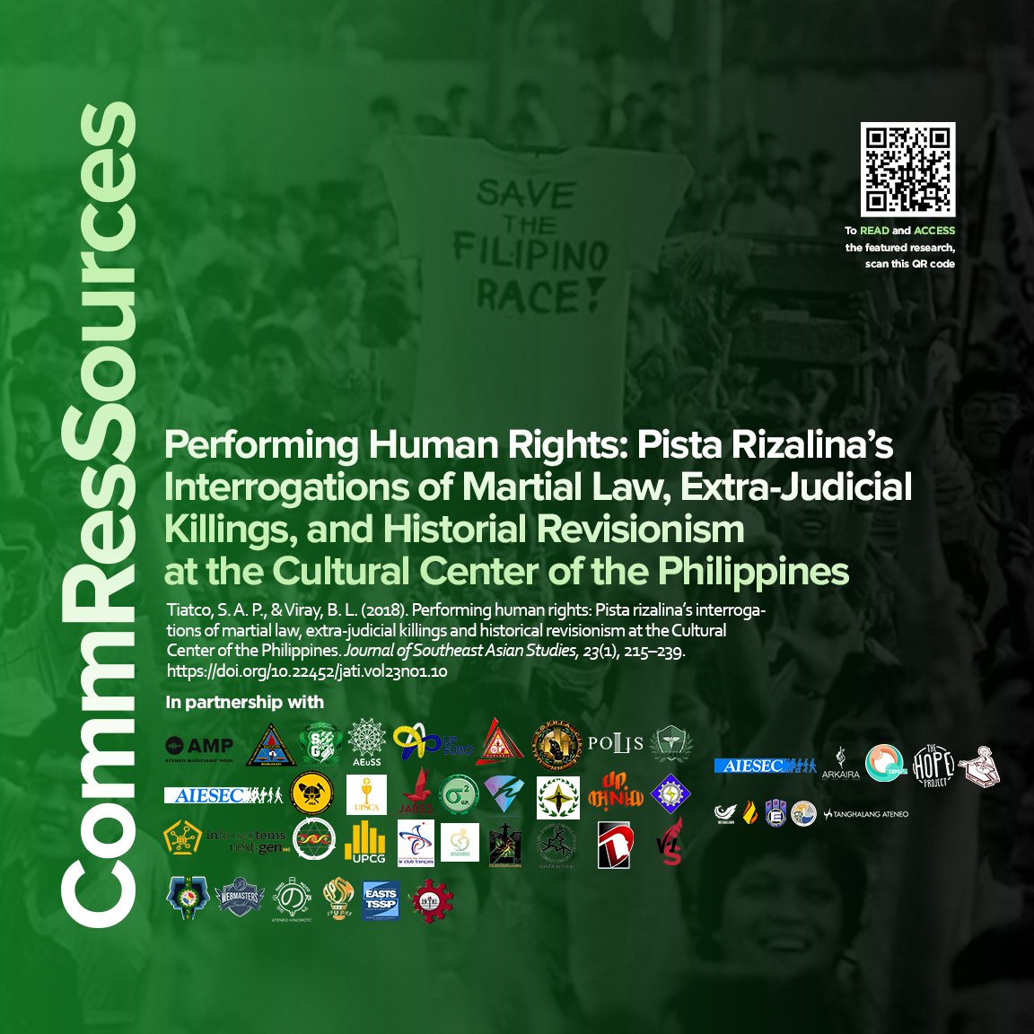 UPCOMMRESSOC's tweet photo. #CommResSources
This month marks 50 years since Ferdinand Marcos Sr. imposed Martial Law in the country — a move that formalized the beginning of a brutal dictatorship characterized by rampant corruption, impunity, and human rights abuses. https://t.co/740Hb9SHxQ