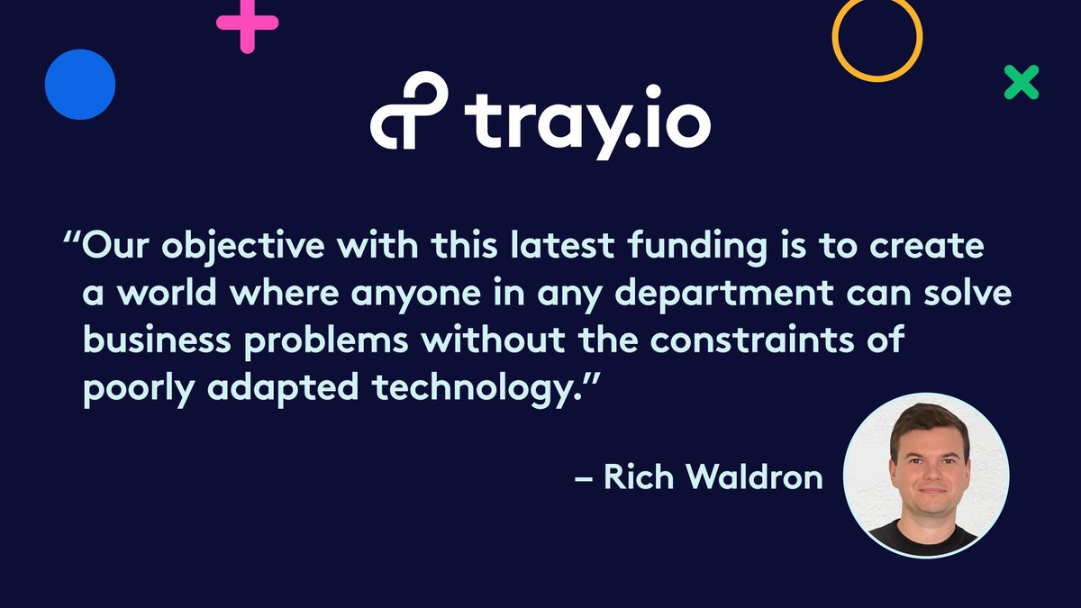 tray's tweet photo. https://t.co/iq17leslr2 is changing the #automation playbook with a #lowcode platform that businesses use to build their future. 

Read the latest about our new funding announcement ▶️ https://t.co/kegoYSQBtI
#hyperautomation https://t.co/mWhy7bB10J