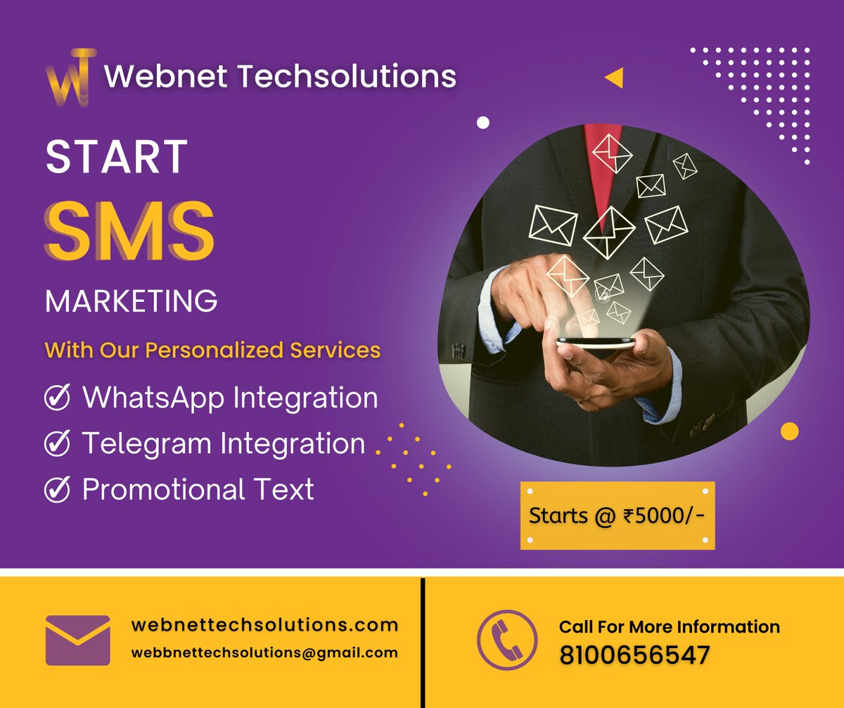 Webnet2022's tweet image. SMS Marketing at a reasonable price near you.
Webnet Techsolutions one-stop ads agency in Birati that provides best Digital Marketing solutions like SMS Marketing at a reasonable price.
#digitalmarketing