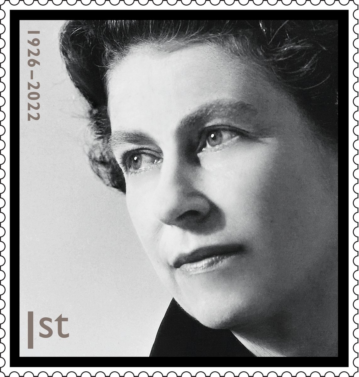 One of the memorial stamps issued for Queen Elizabeth II features a portrait by Cecil Beaton from 1968. All the images in this special set were first used in the Golden Jubilee stamps in 2002.