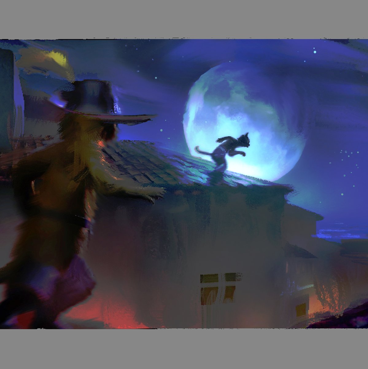 NathanFowkesArt's tweet photo. The chase. A concept for DreamWorks PIB. https://t.co/dqp28vl7Sv