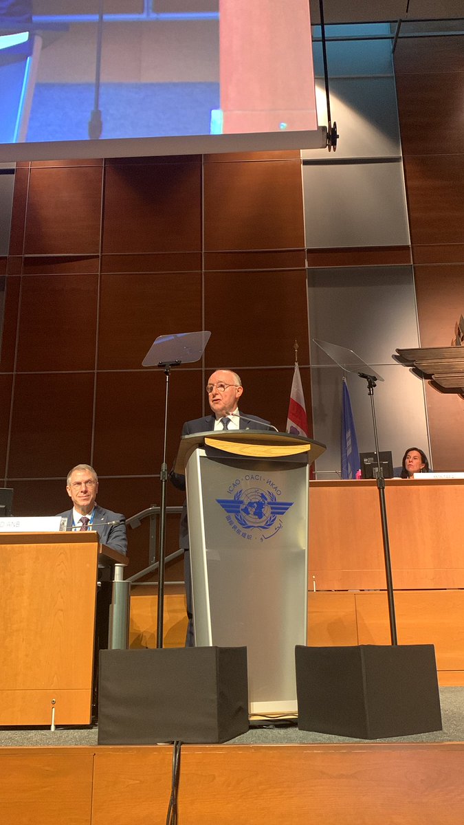 🎤 ICAO Council President <a href="/SalvatoSciacchi/">Salvatore Sciacchitano</a> officially opens the 41st Session of the ICAO Assembly! In his opening remarks, he highlights how ICAO has played a fundamental role in support of “the safe, secure and sustainable development of international air transport,”