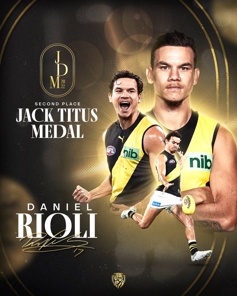 Richmond_FC's tweet photo. Embracing the challenge of a new role, he took his game to another level in 2022.

Congratulations to our runner-up, Daniel Rioli🥈

#JDM2022 | #gotiges https://t.co/SY4D7jvnYU