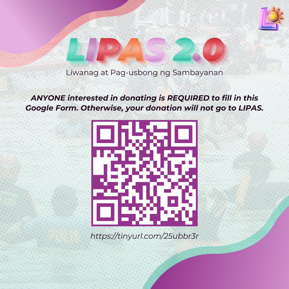 lipas_ph's tweet photo. Let's unite and donate to one another in times of need as we initiate LIPAS 2.0 Donation Drive!

Any form of help will be appreciated and rest assured it will be for a great cause. 🤍

#LilipasDinAngAraw
#LIPASPH
#RaysofHope

(2/2) https://t.co/sk0ZXcLZLY