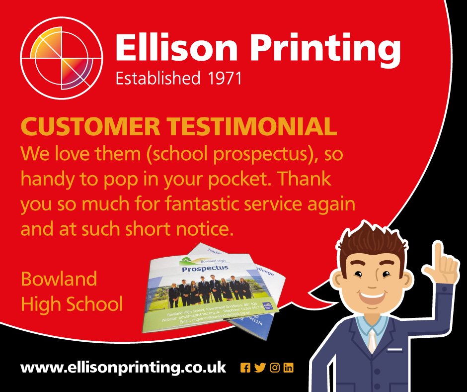 ellisonprinting's tweet photo. Another happy customer ๐คฉ This prospectus was produced to allow the school to showcase it's values & vision to prospective pupils and parents.
#schoolprospectus #booklets #print #design #printing #marketing #branding #quality #ribblevalley #customerservice #testimonialtuesday https://t.co/dAhHt7iXrS