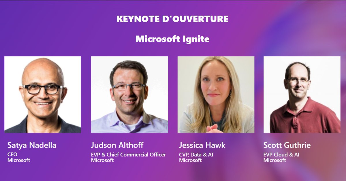 Azure_France's tweet photo. Rejoignez-nous pour la keynote d’ouverture de #MSIgnite animée par @satyanadella et d'autres experts Microsoft 🔥 #SpotlightFrance