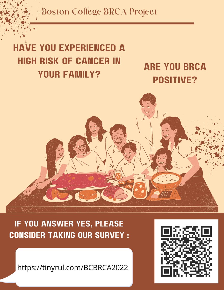 Are you considered high risk for hereditary cancer? Are you BRCA positive? The Boston College BRCA team would love for you to take our survey! Click the link below!
tinyurl.com/BRCAcuestionar…
tinyurl.com/BCBRCA2022