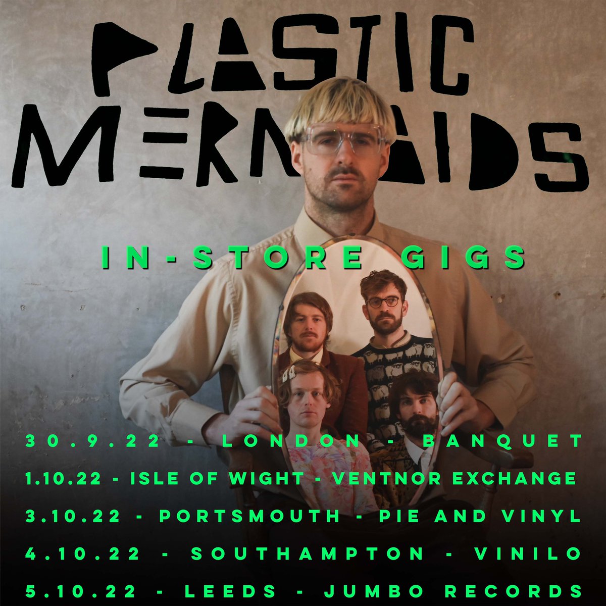 plasticmermaids's tweet image. ⚡️HELLO⚡️ Our new record comes out this Friday the 30th of October and we’re gonna be rocking up to yr fave record distribution centres to perform some musical magic tricks before your very ears ✨👂 info and tickets can all be found here! linktr.ee/pminstores see ya soon 🙃🙃