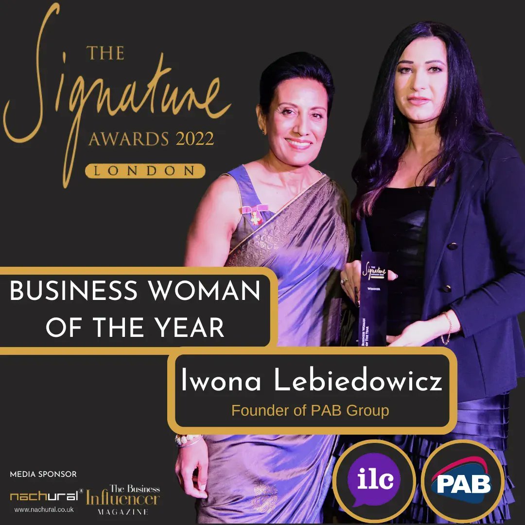 pabtranslation's tweet photo. @pabtranslation is delighted to announce …

@iwonalebiedowic has won ‘Business Woman of the Year’ at the @NachuralEvents @SignatureAward 2022!  This award is a testament to Iwona’s leadership, innovation, and demand for quality within PAB Group.

#sigslondon2022 #awards #teampab https://t.co/rp2wmETXJN