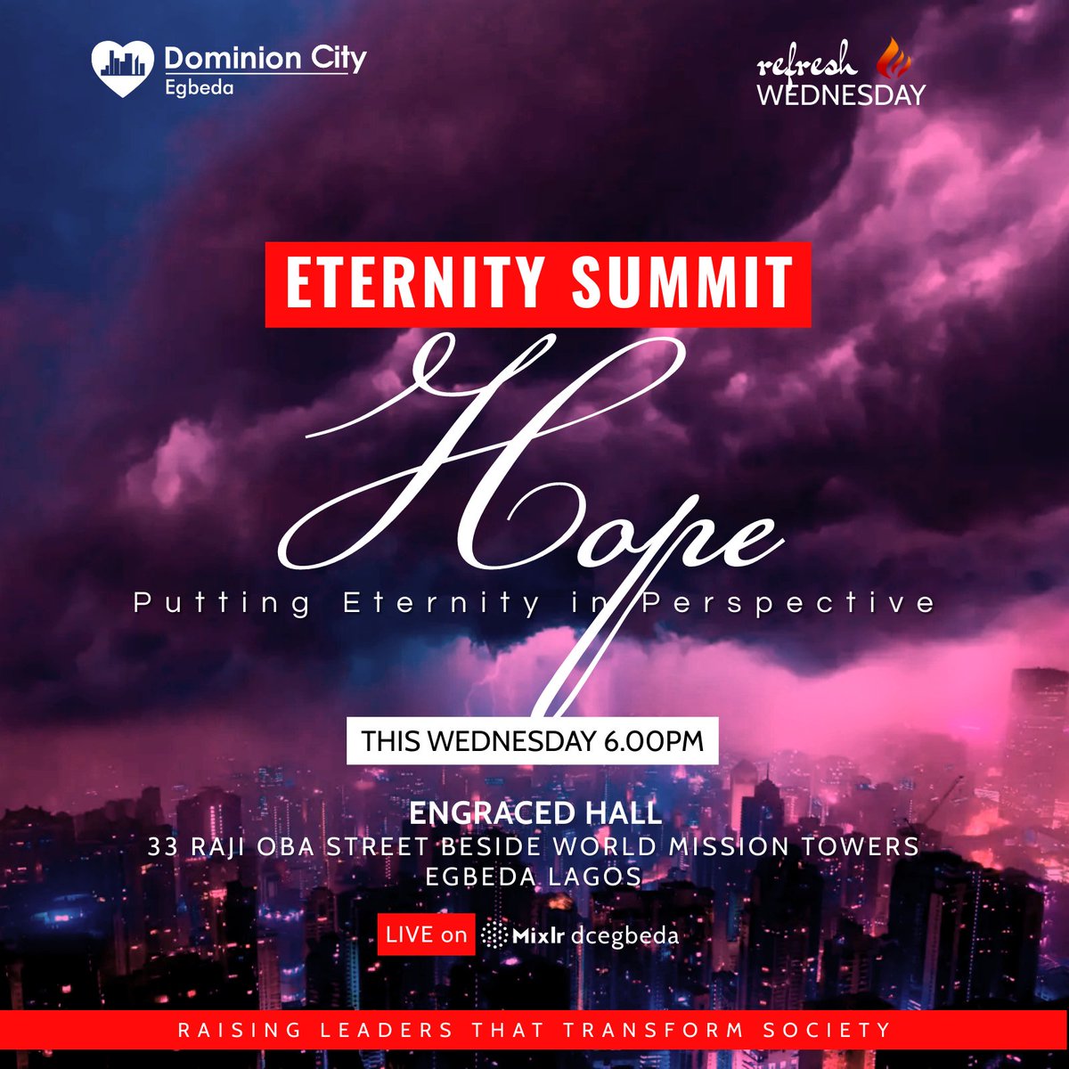DCEgbeda's tweet photo. Tomorrow we'll be switching it up very high.
It's Eternity Summit - Putting Eternity in Perspective!
Connect with us onsite or online https://t.co/MyRKAzFLYU
God bless you!
.
.
#EternitySummit
#puttingeternityinperspective
#RefreshWednesday
#MidweekService
#DCService https://t.co/yQdiz6EnUJ