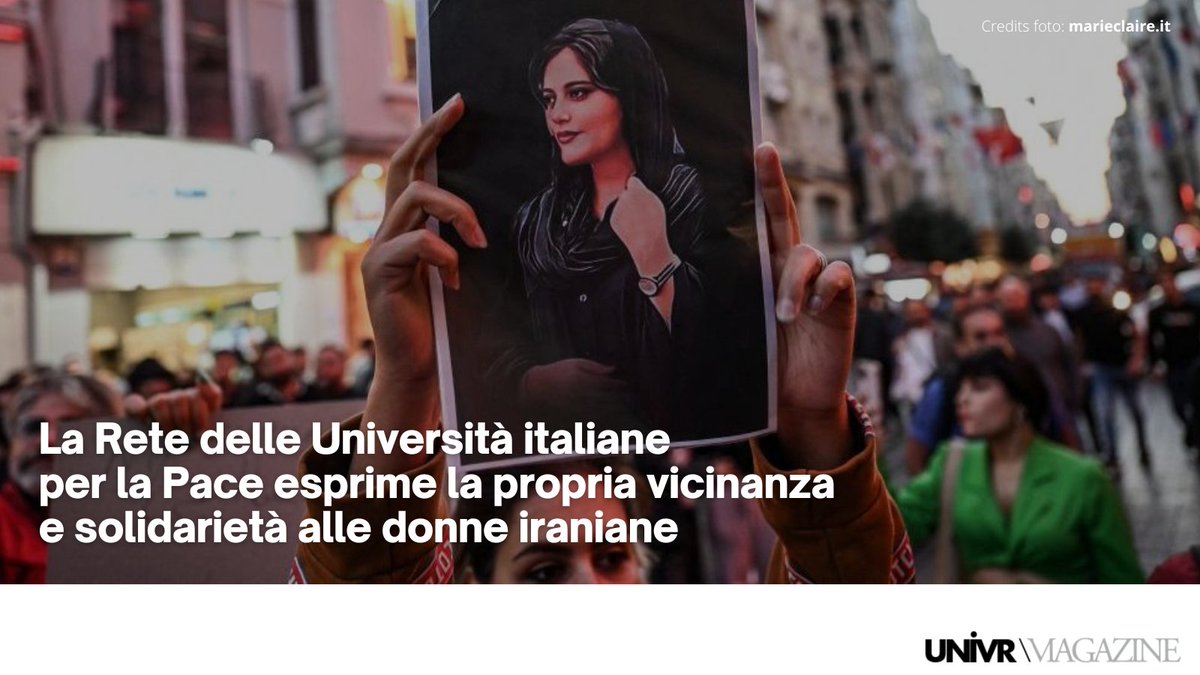 UniVerona's tweet photo. Solidarietà da parte della Rete delle #Università italiane per la Pace #RUniPace nei confronti delle donne iraniane che in questi giorni stanno coraggiosamente protestando > https://t.co/JU3SFVgsxA | #dirittiumani #MahsaAmini https://t.co/FvoLGFXLA1
