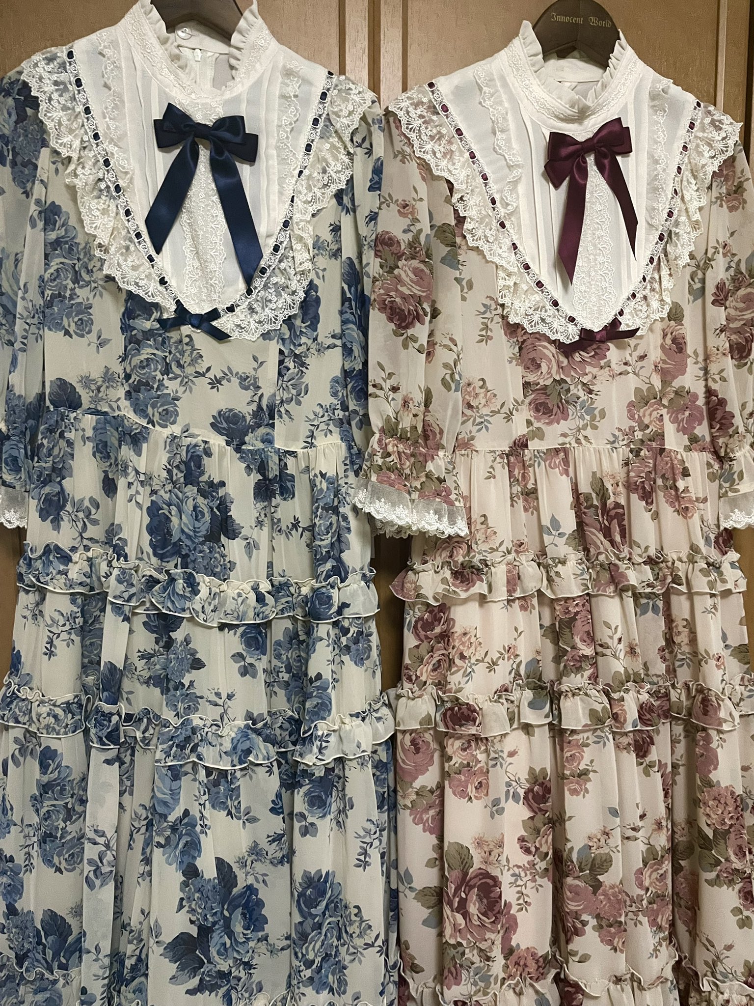 変更OK ローズシフォン丸衿ドレス - 通販 - pnp.na