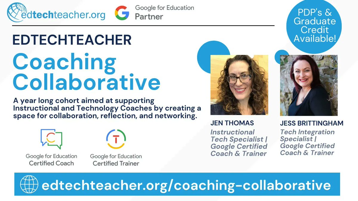 We are excited to announce a new program for instructional coaches!  Learn more and join our cohort of amazing coaches and leaders here: buff.ly/3L2ePhG  #edtech #coaching