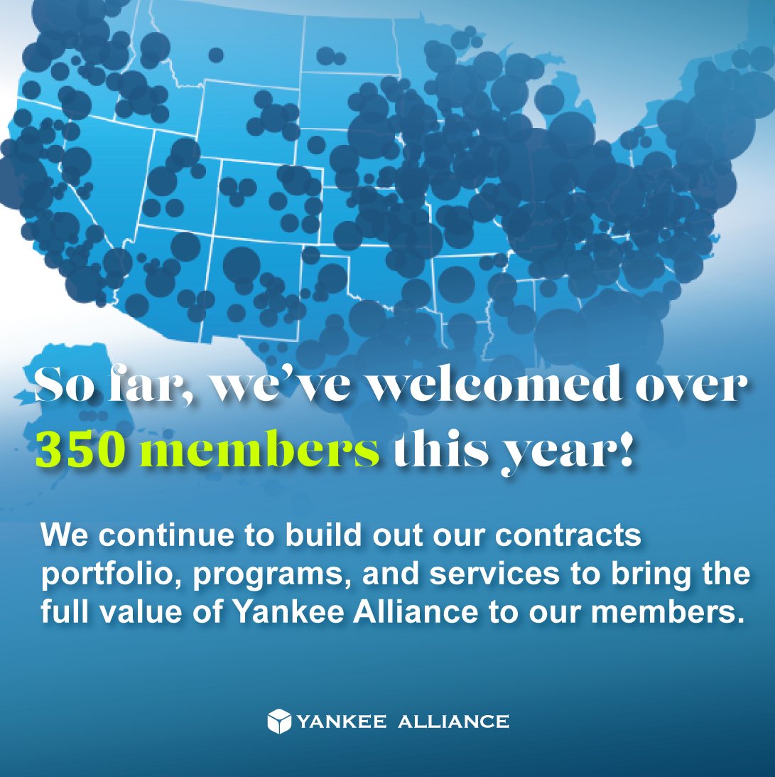 YankeeAlliance's tweet photo. To us, Yankee Alliance means nationwide savings opportunities for our members. So far this year, weβve welcomed over 350 new members across the US. Join us today! https://t.co/h6BzfV67k9 #GroupPurchasing #nationwide #GrowthOpportunities https://t.co/2IkuocHMMo