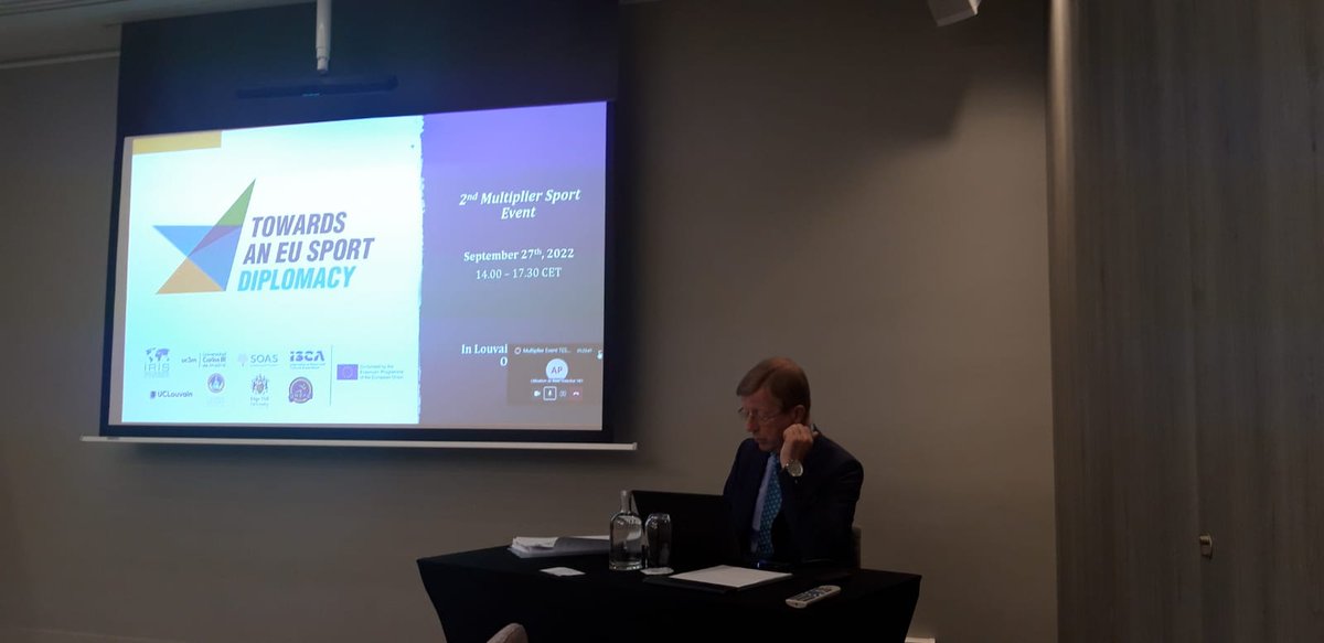 InstitutIRIS's tweet photo. 🗓️#TESDiplo Event
Dans le cadre du projet Towards an EU sport Diplomacy, soutenu par @EuSport, les partenaires présentent aujourd'hui leurs 1res conclusions et recommandations visant à poursuivre la réflexion autour de la diplomatie sportive de l'UE. 

#EUSportDiplomacy https://t.co/1MsuGDr6Xt