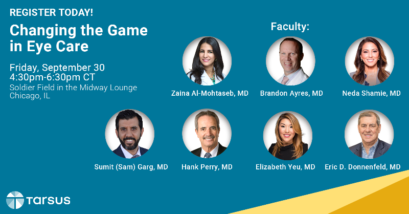 TarsusRx's tweet photo. It’s almost time! Join our team at Soldier Field this Friday, 9/30, at 4:30 PM CT to see experts in ophthalmology face off in the Folliculorum Feud, a ferocious fight between 2 factions, fueled by #Demodex facts and fervor!