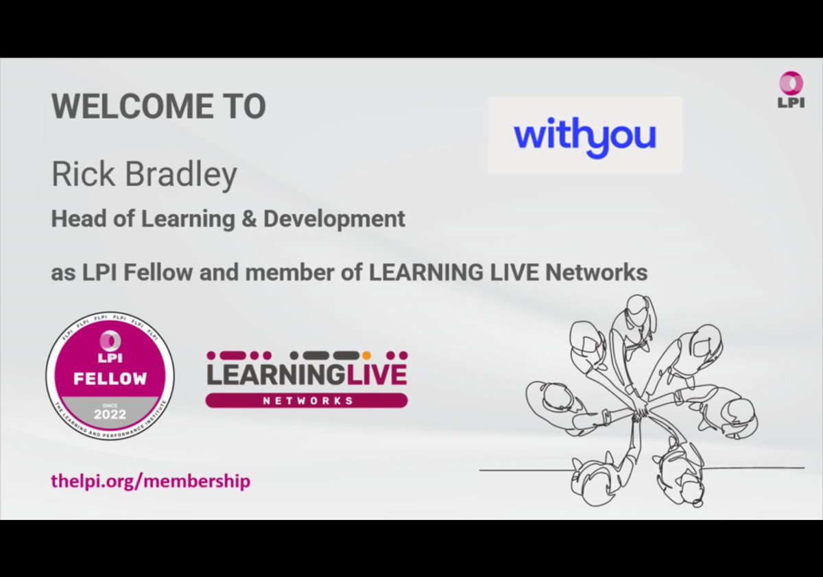 Delighted to become a Fellow of <a href="/YourLPI/">The LPI</a> this week. 

Helping our staff to fulfil their potential is an essential part of providing the best services we can at <a href="/WeAreWithYou/">With You</a>. Looking forward to working with, and learning from, the LPI community in the months and years ahead.