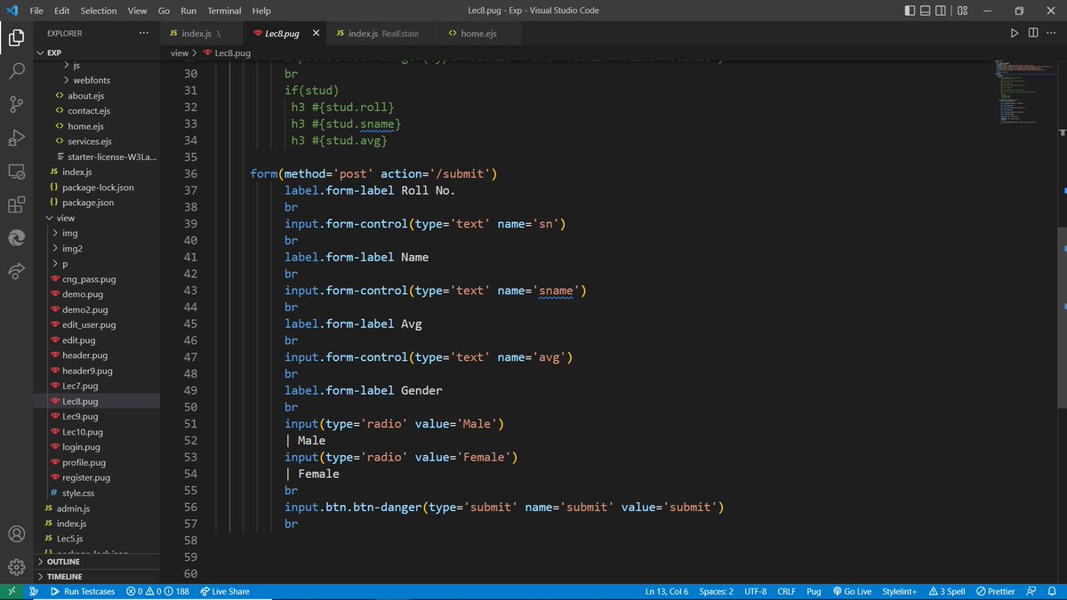 rahuldotsol's tweet image. Day 7 Retrive Data from Form using POST and GET Method.
#30dayofcode #30dayofdev #30dayofweb #NodeJS #webdevelolment #webdev #expressjs #pug #backend #fullstackdeveloper #frontenddev #100daysofcoding #webdevelopers