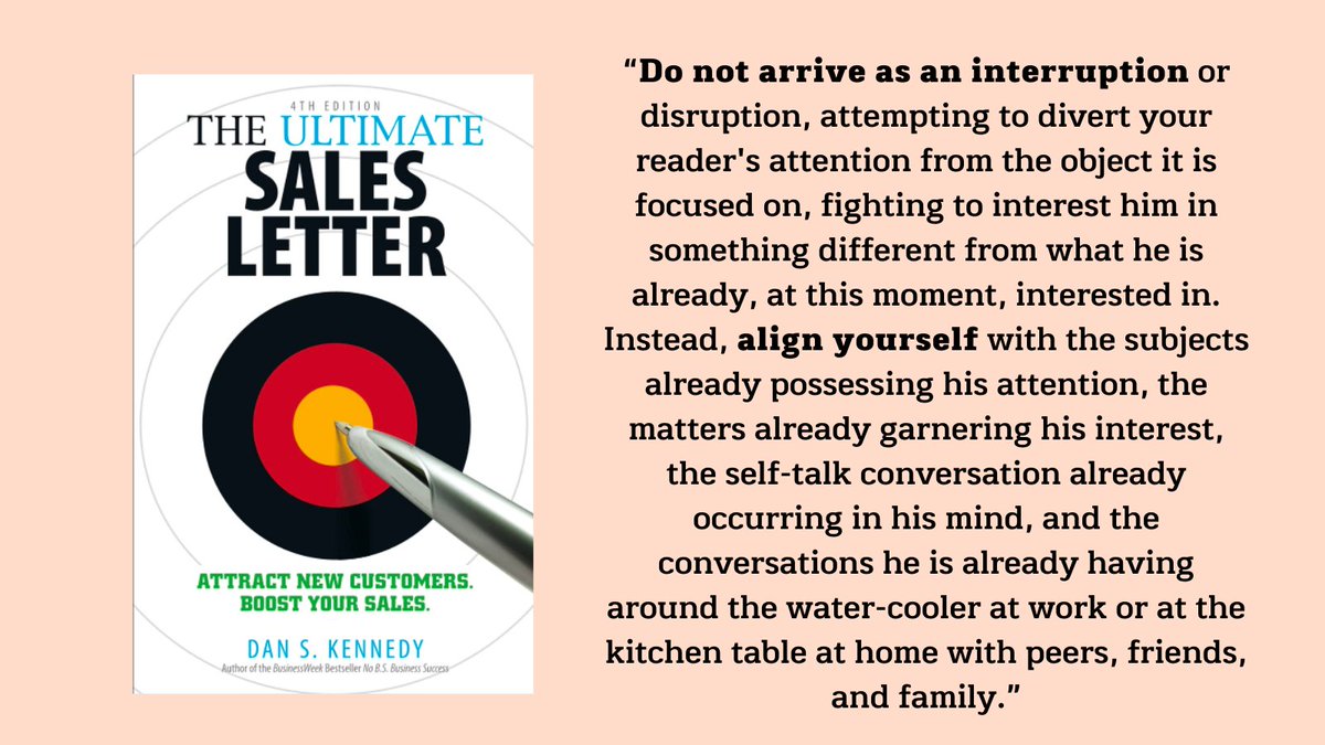 Aazarshad's tweet photo. 10/ The Ultimate Sales Letter

Lessons:
• Determine your ideal buyer’s priorities.
• No one is sitting around hoping and praying that he or she will receive your sales letter. https://t.co/H2MBjMZEIJ