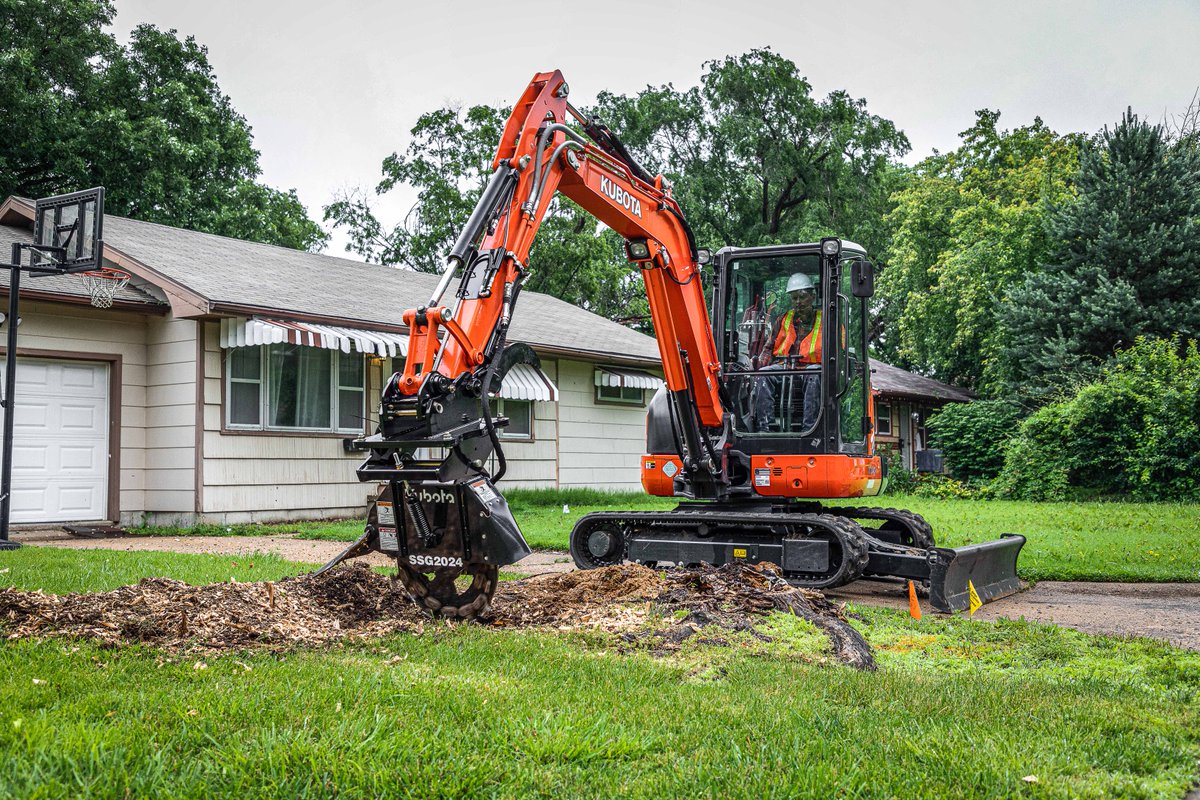 landpride's tweet photo. Versatility is the name of the game for the new Kubota by Land Pride SSG20 Stump Grinder. With a variety of mounts and hose options available, the SSG20 fits compact loaders, skid steers, and compact excavators. #LandPride #LandPrideDoesThat #KubotaCountry https://t.co/g7X4Wie8VU