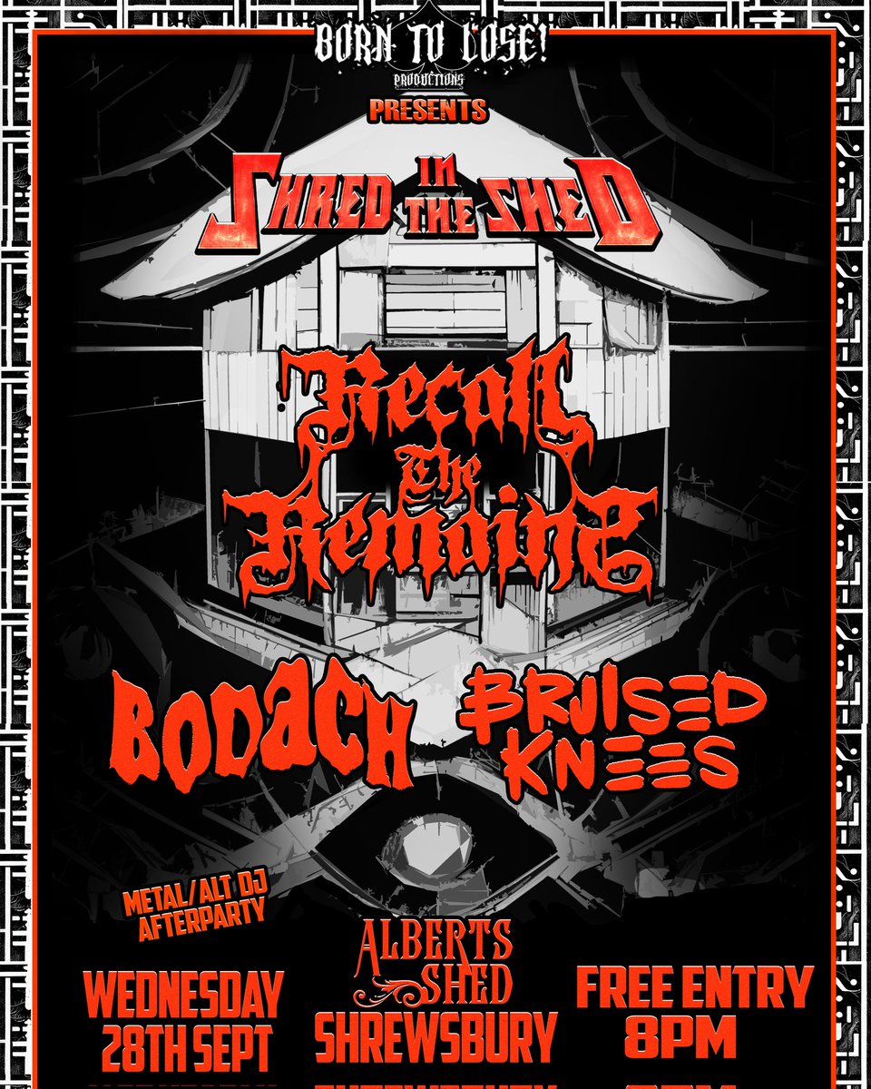 Kieran_Scott (@kieranscottvox) on Twitter photo Tomorrow is Born To Lose Productions return to Shrewsbury at the Albert Shed With <a href="/RTRemains/">Recall The Remains</a> , <a href="/BodachDuo/">Laurie Allport</a> and Brvised Knees it's guaranteed to be a sick night! Tomorrow is Born To Lose Productions return to Shrewsbury at the Albert Shed With <a href="/RTRemains/">Recall The Remains</a> , <a href="/BodachDuo/">Laurie Allport</a> and Brvised Knees it's guaranteed to be a sick night!