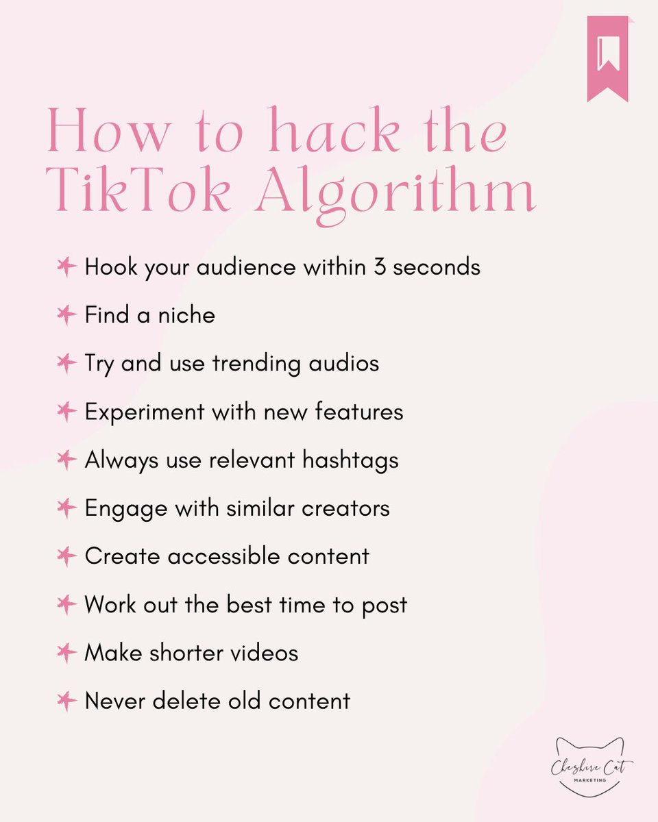 Cat_Marketing's tweet image. How much do you know about the #TikTokAlgorithm? 🤔
It's such a complex algorithm, but it is possible to learn how to make videos that will be seen by your dream audience!