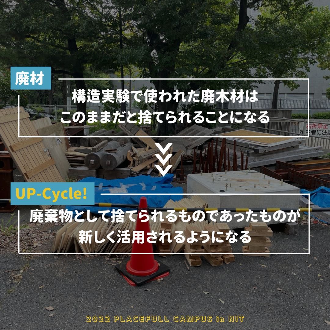 placefullcampus's tweet photo. <資源の再利用>

構造実験などで使った廃材を提供して頂き、家具を作る際の資材に再利用します！
本来捨てられるはずのモノに新たな価値を生み出し活用することで、環境への配慮と製作コストの削減に繋げます！ https://t.co/rvHAGJk45q