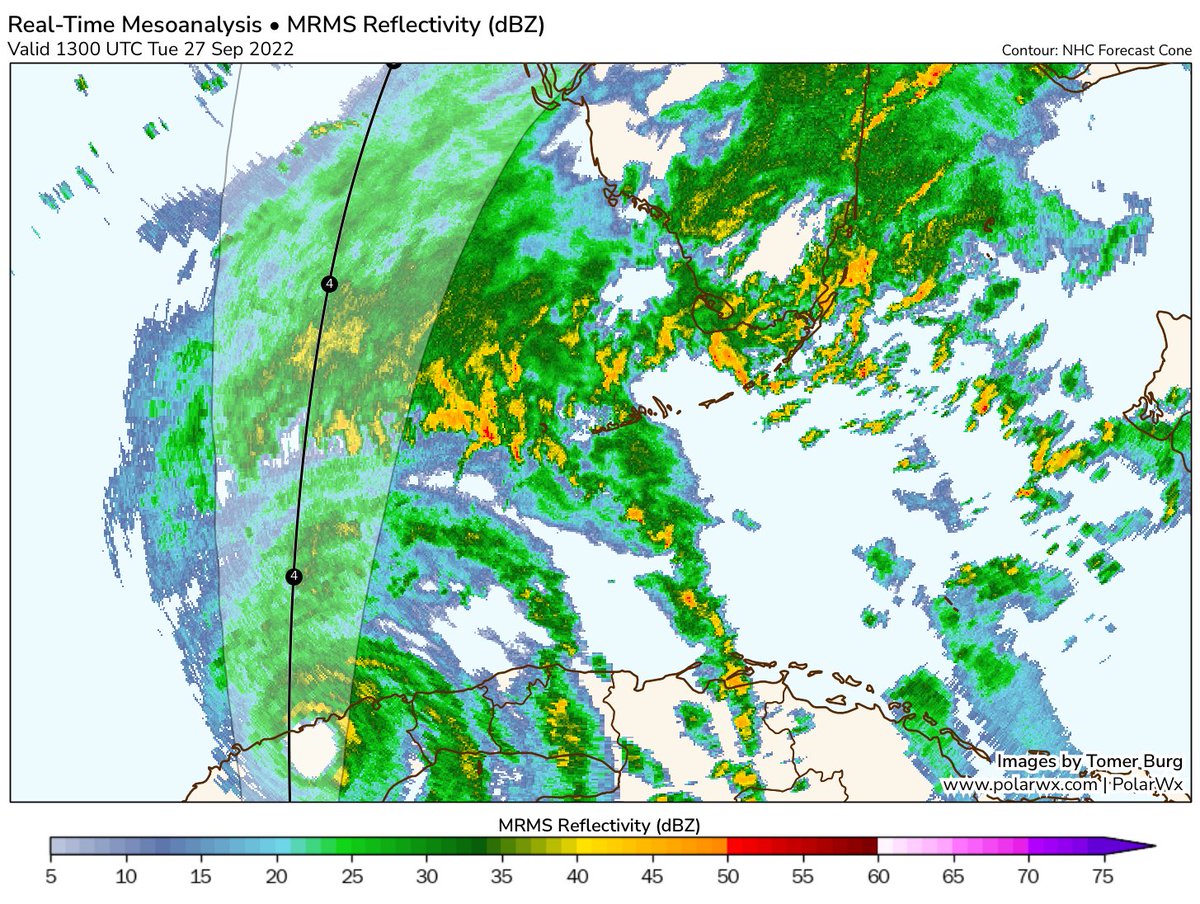 JackSillin's tweet photo. Given eastward shifts in model guidance and in #Ian's actual movement this morning, folks especially down towards #Naples/#FtMeyers #FLwx need to be preparing for the high end of current impact estimates.

Coming forecasts may move in the wrong direction down there! https://t.co/oza9BATaE8