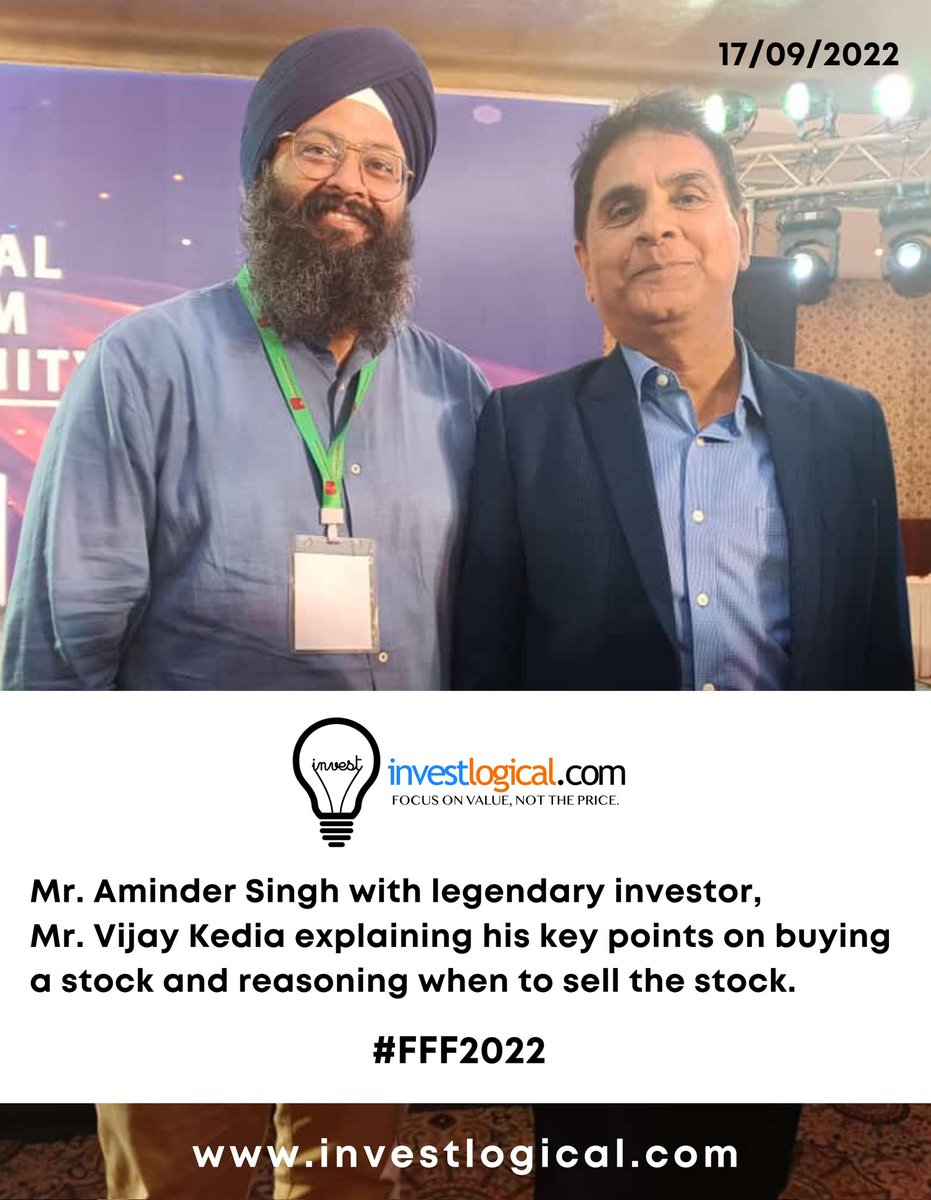 investlogical's tweet photo. #investlogical
#fff2022 #vijaykedia #legendary #investor https://t.co/p26MiynAFP