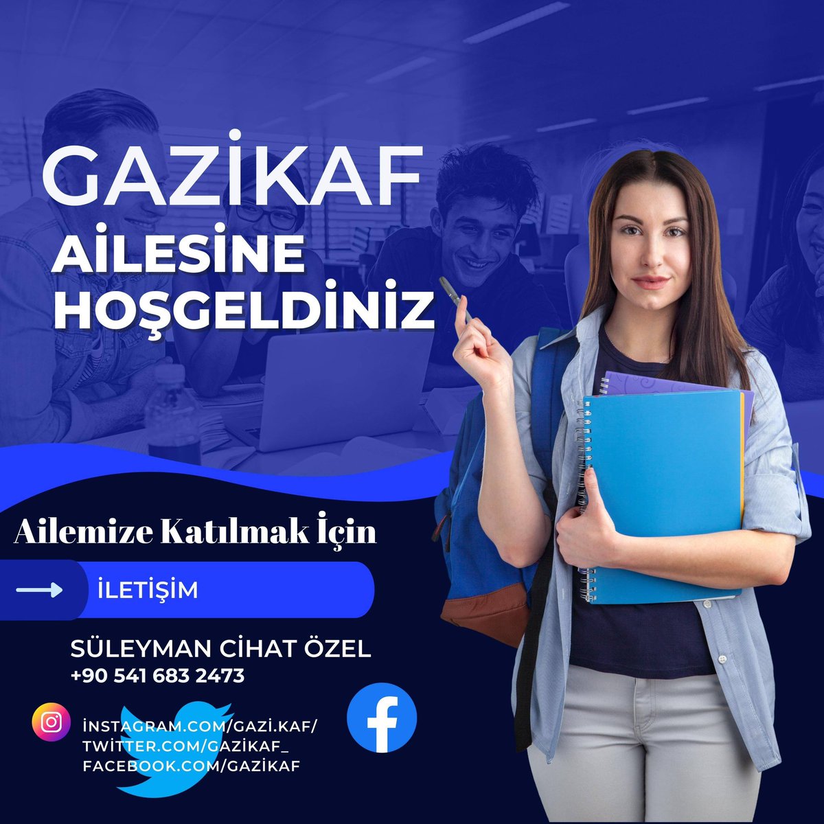 GaziKaf Ailesine Hoşgeldiniz
Aramıza katılmak için İnstagram biyografimizde bulunan formu lütfen doldurunuz!