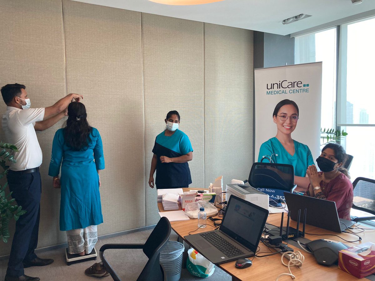 uniCaredubai's tweet photo. uniCare Medical Centre conducted a corporate wellness camp at LMT Shipping Container , on 27th September 2022. Close to 50 patients were screened for Height , Weight, BMI, BP, Glucose check.
uniCare Medical Centre is an integrated multi-specialty facility for patients requiring s https://t.co/nKsyHk5UJS